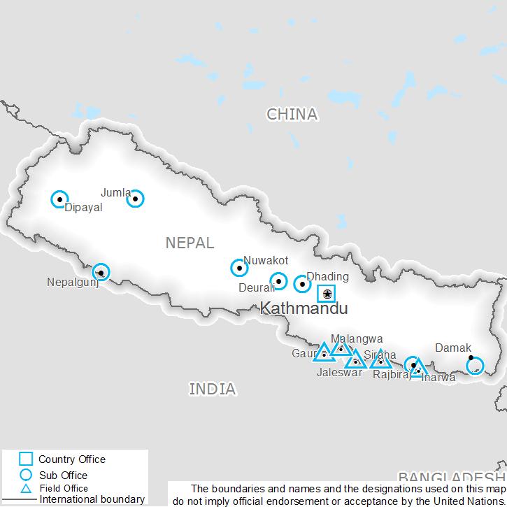 Country Context and WFP Objectives Achievements at Country Level In 2017, WFP supported the Government of Nepal to increase the food and nutrition security of vulnerable communities through diverse