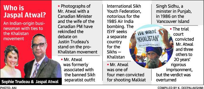 Canada, India red-faced over invite to Khalistan activist - Visiting Canadian Prime Minister Justin Trudeau s office and the Modi government faced a major embarrassment on Thursday after it