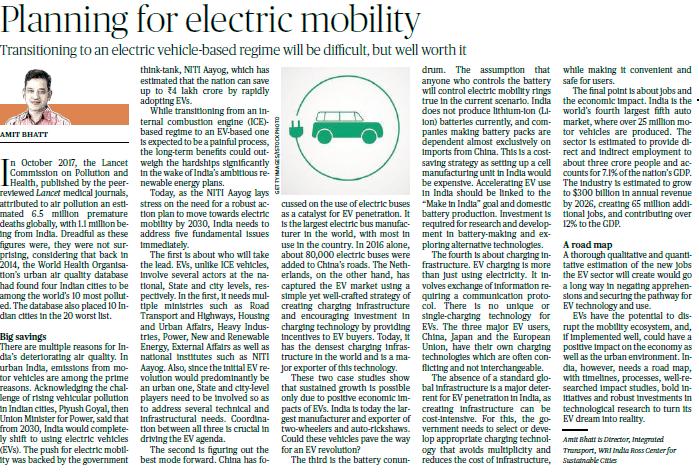 Planning for electric mobility - Transitioning to an electric
