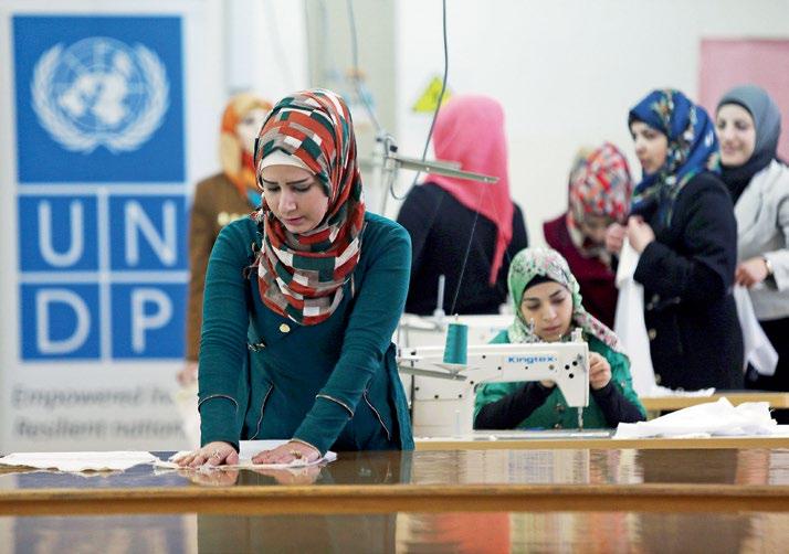 UNDP 2014/Salah Malkawi Jordanian women receive training at the Vocational Training Centre in Jarash, Jordan.