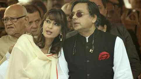 Former Union Minister of State for Human Resource Development Shashi Tharoor and his late wife Sunanda Pushkar during an event. Sunanda when she was taking pills to overcome depression.