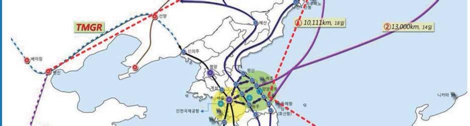 to east coastal cities from Seoul Establishment of industrial infrastructure through clusters consisting of industrial