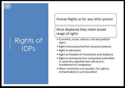 Module 2 Lesson 2.1: International Law Unlike refugees, IDPs do not enjoy a special legal status under international law.