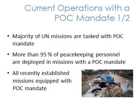 Module 1 Lesson 1.1: Introduction Play Mandated to Protect Protection of Civilians in Peacekeeping Operations from minute 04:10 to minute 08:44.