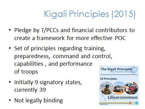 Module 1 Lesson 1.4: Principles of POC in Peacekeeping Slide 63 The principles discussed so far in this section emanate from the DPKO-DFS Policy on POC.