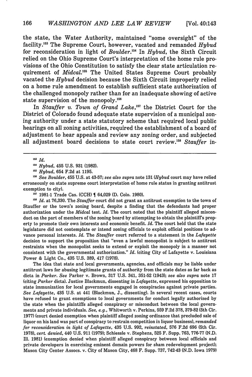 WASHINGTON AND LEE LAW REVIEW [Vol. 40:143 the state, the Water Authority, maintained "some oversight" of the facility.