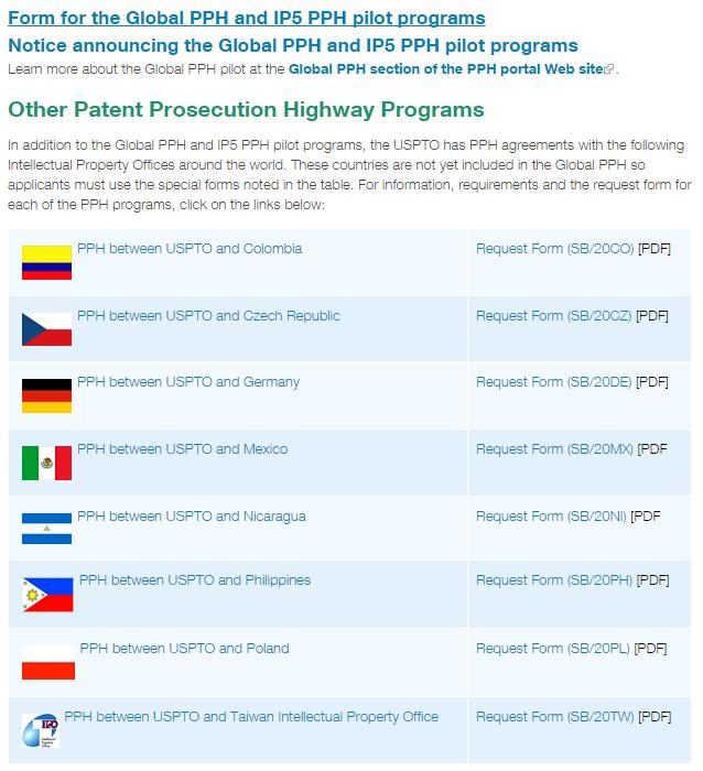 PPH Web Site for Global / IP5 PPH and Other PPH Forms (cont.