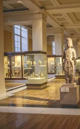 British Museum is a comprehensive national museum with particularly outstanding holdings in archaeology and ethnography. It is located in the Bloomsbury district of the borough of Camden.