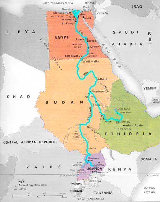 Egypt :2010: 87 million 2050: 122 million Sudan:2010: 36 million 2050: 77 million Ethiopia: 2010: 87 million 2050: 188 million