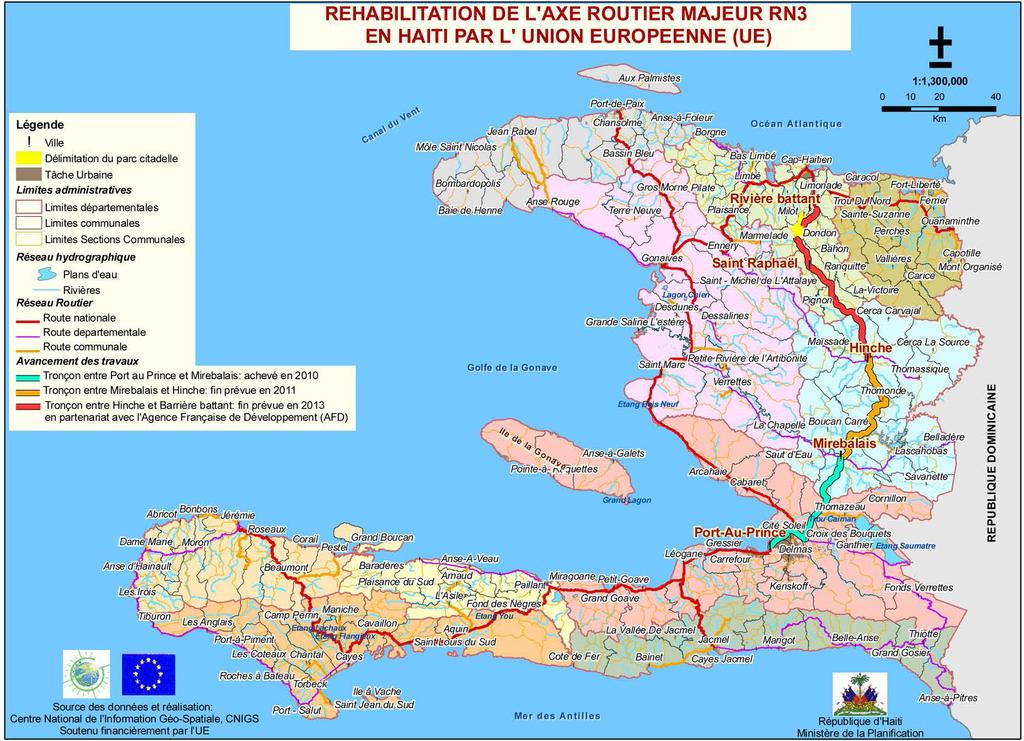 FACTSHEET 4. Rebuilding infrastructure - Reconstruction of main roads Haitian road network.