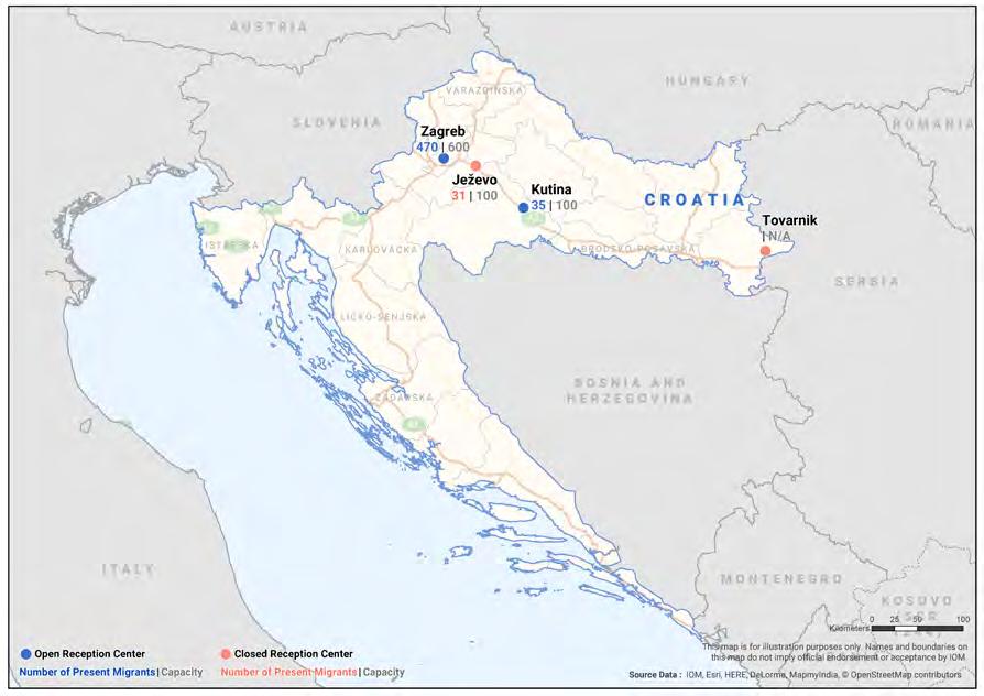 TRANSIT COUNTRIES Migrant presence CROATIA By the end of, 429 asylum seekers were accommodated in open reception centres in Kutina and Zagreb.