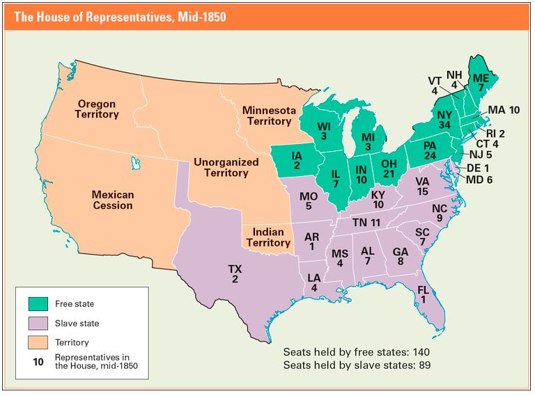Chapter 21 - A Dividing Nation Setting the Stage - The Union Challenged The maps on these two pages show the United States in mid-1850, the year tensions over slavery reached a breaking point.