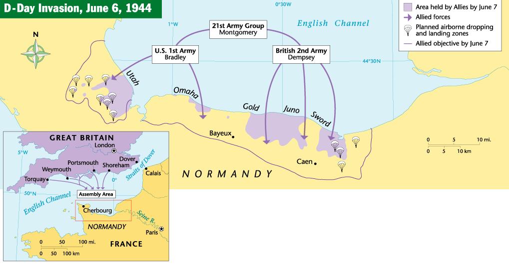 D-Day Invasion, June 6,