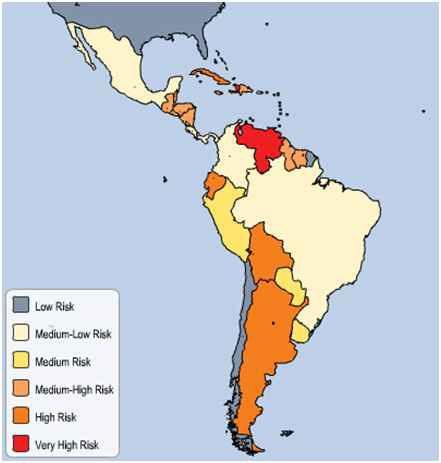 AON 2011 Political Risk Map Americas-South "Cole,