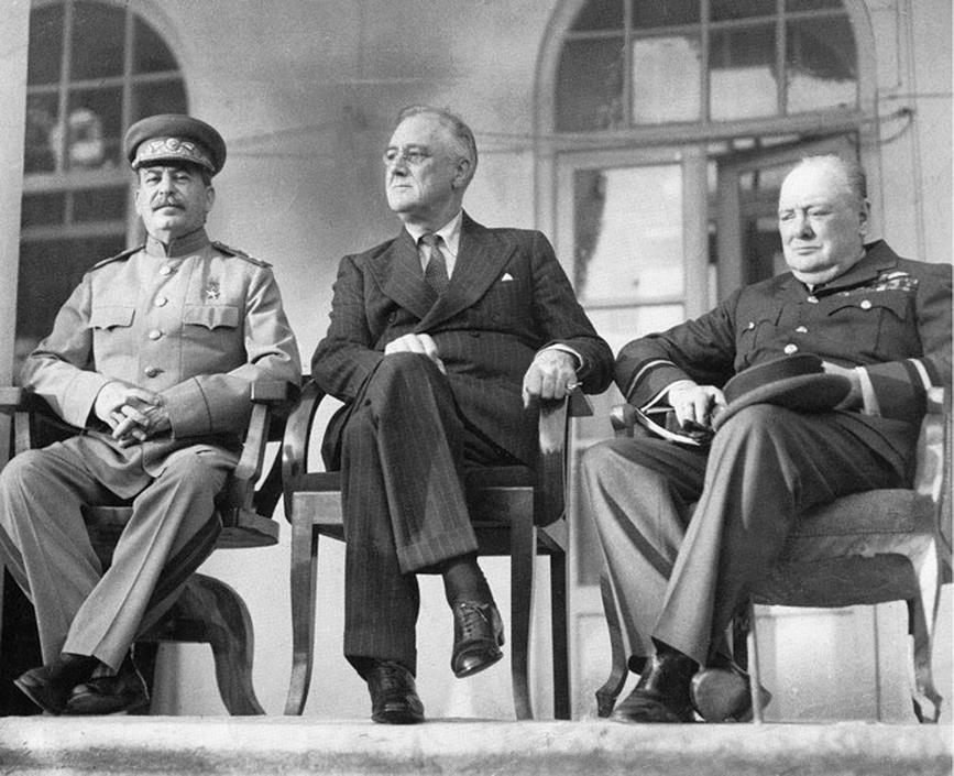 The Big Three Roosevelt, Churchill, and Stalin Casablanca (Jan.