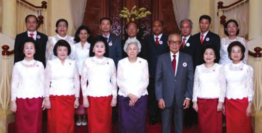 Samdech Kittipritthbindit, the president of Cambodian Red Cross leading members of the Central