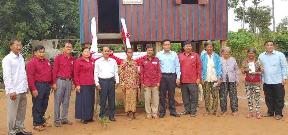 16 branches and 1 municipality constructed 144 houses for poor families (including 57 houses in Kampong Cham,