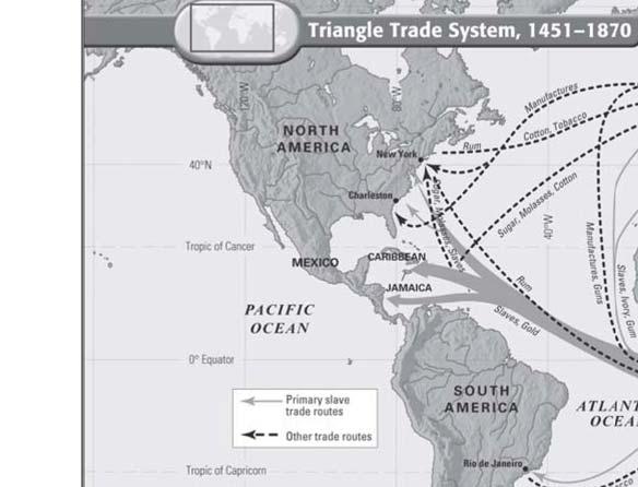 The Triangle Trade System The slave trade was part of a triangular trade that linked Europe, Africa, and the