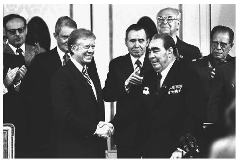 SALT II a. Carter and Brezhnev sign SALT II.