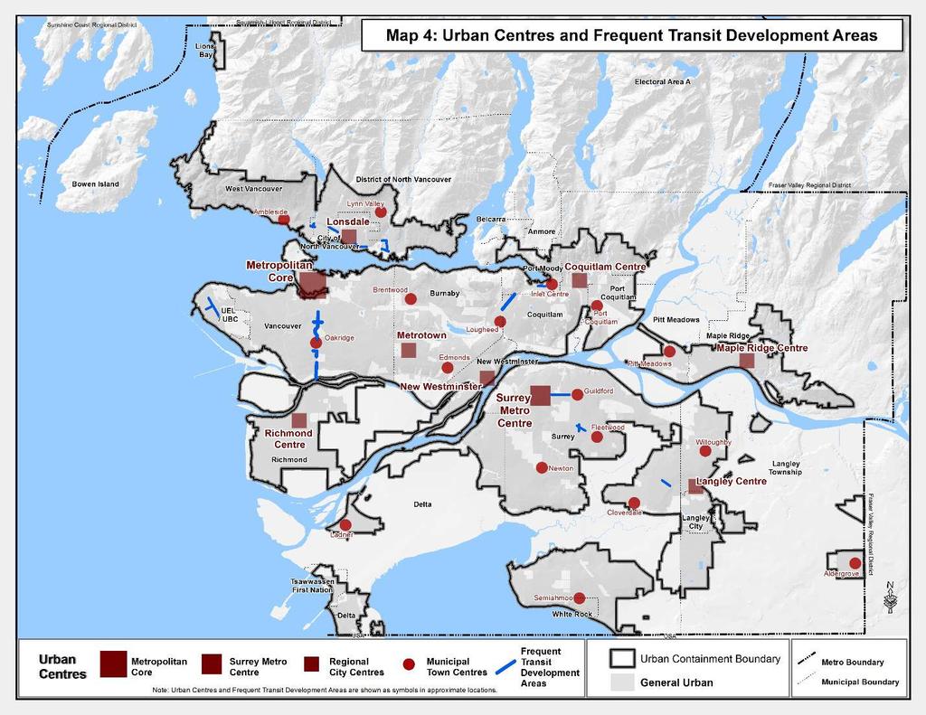 SCHEDULE D FREQUENT TRANSIT DEVELOPMENT AREAS Greater Vancouver Regional