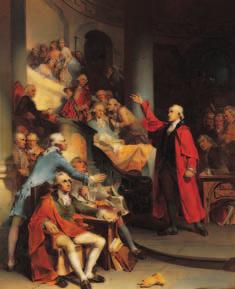 History Through Art Patrick Henry Before the Virginia House of Burgesses by Peter F. Rothermel Patrick Henry gave a fiery speech before the Virginia House of Burgesses in 1765.