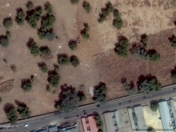 / Google Earth, 2016 Satellite images show disturbed earth by the southern gate of Gwange