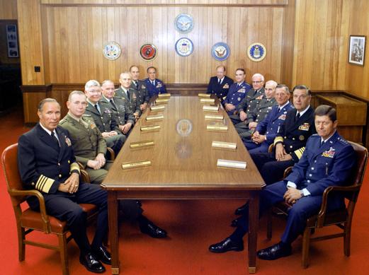A high-level military advisory board within the Department of Defense, composed of highranking representatives of the army, navy, air force, and marines.