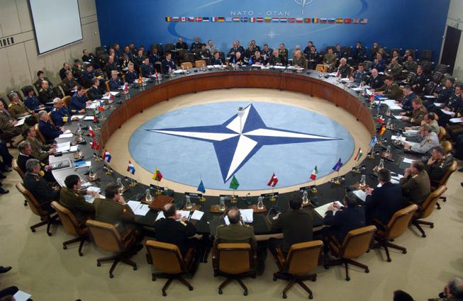 NATO The North Atlantic Treaty Organization is a military alliance of European and North American democracies founded after World War II, in order to strengthen international ties between member