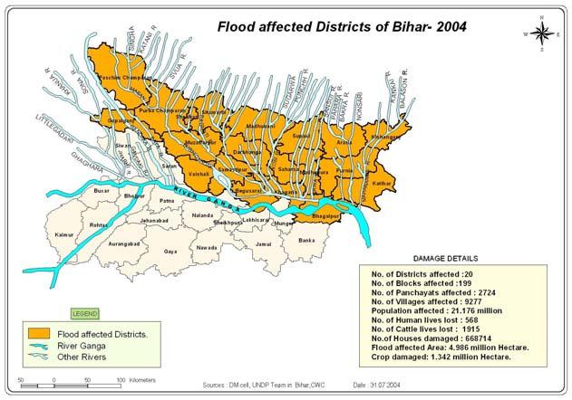 . SITUATION REPORT - BIHAR FLOODS NATURE OF HAZARD: FLOODS DATE: 31.07.04 at 7:00 PM The current wave of floods has affected more than 21 million people in the state.
