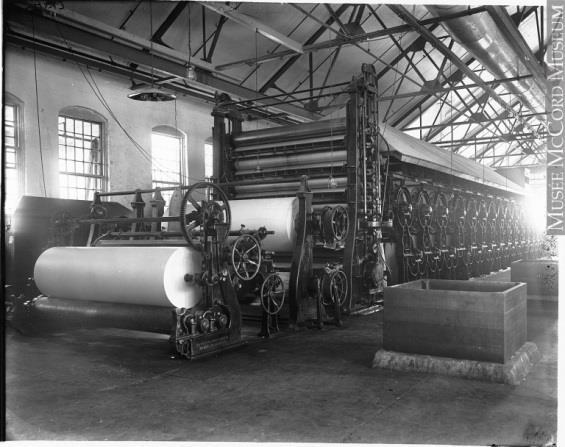 2 nd Phase of Industrialization 1900-1930 Machine room-drying paper. Laurentide Pulp Mills. Grand-Mere, Quebec.