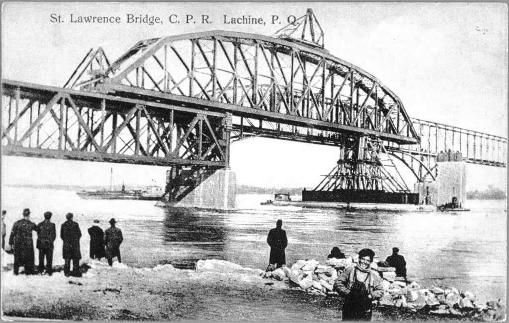 LEFT: Artistic depiction of the Canadian Pacific Railway Bridge- 1892-1893 Right: St.