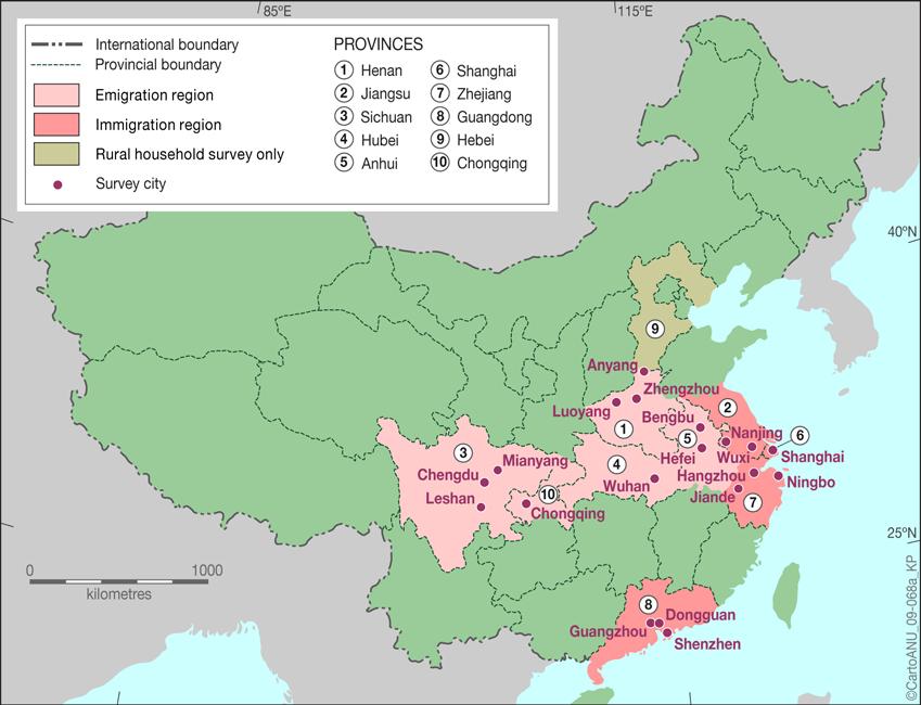 7 Appendix Figure 1: Sample Cities in China 0.2~ 0.1~0.2 0.05~0.1 0.01~0.05 0~0.01-0.01~0-0.03~-0.