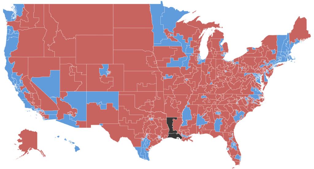2016 Election Results House Democrats gain net 6 seats, Republican maintain majority