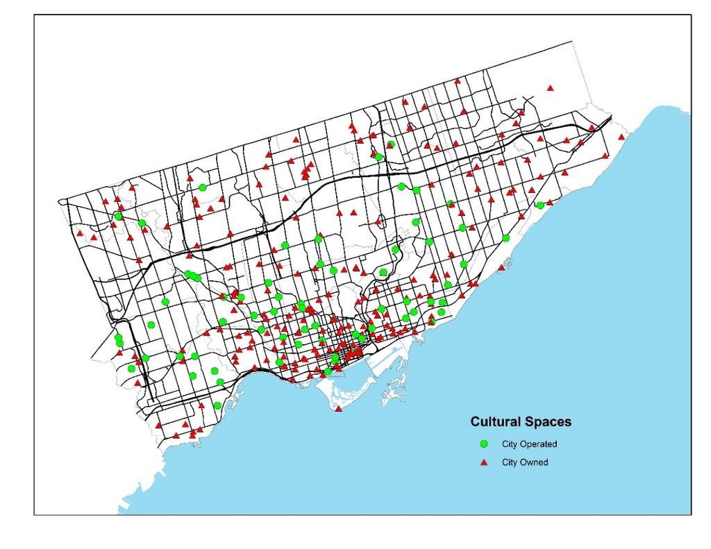 Culture Spaces across Toronto Source: City of Toronto Economic Development