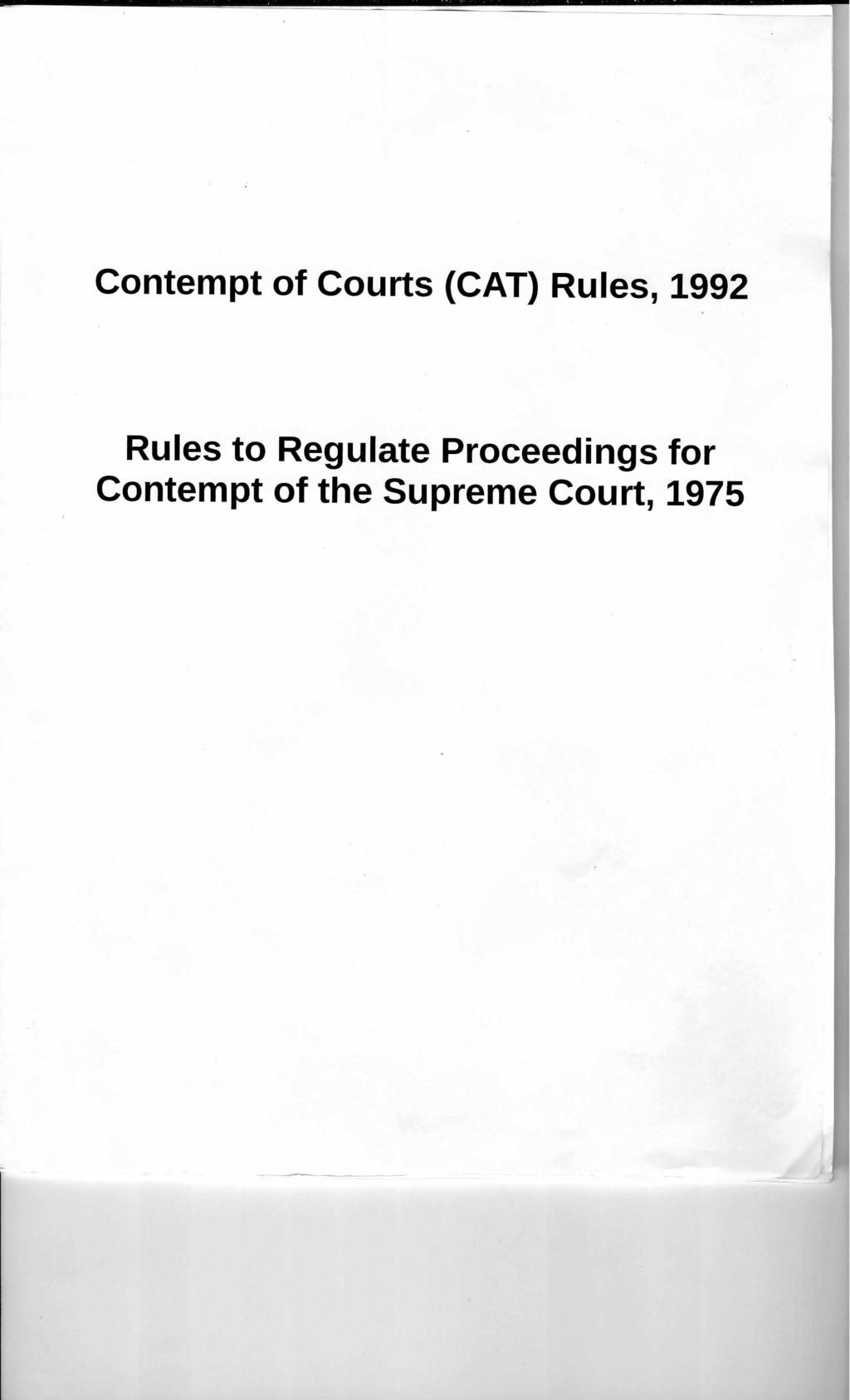 Contempt of Courts (CAT) Rules, 1992 Rules to
