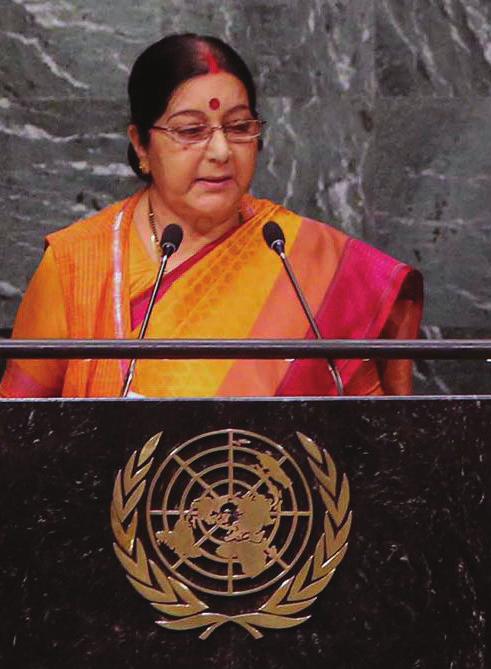 Sushma Swaraj voices nation s sentiment at UNGA External Affairs Minister Sushma Swaraj, in her address at the United Nations General Assembly, threw light on critical issues on climate change and