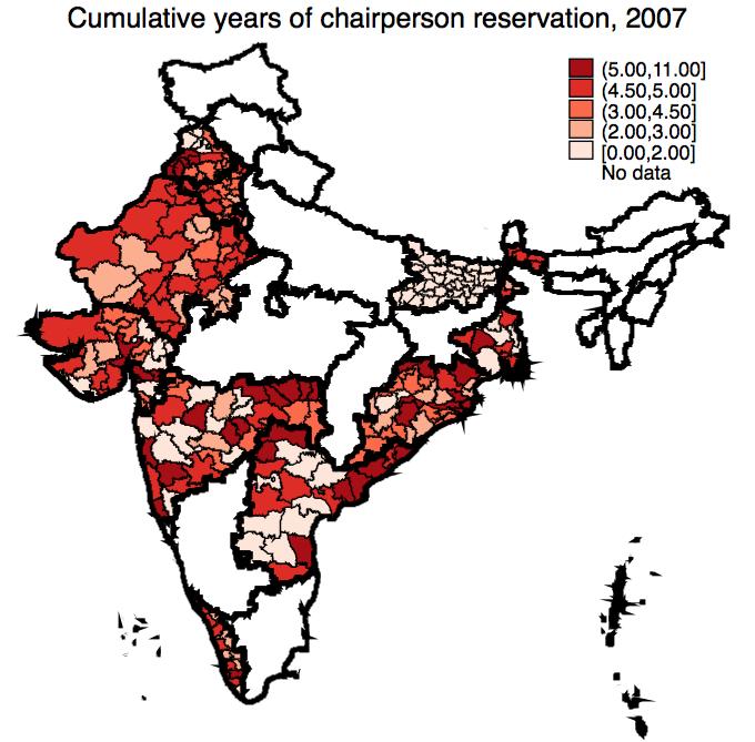 Figure 1: Policy variation in district chairperson exposure