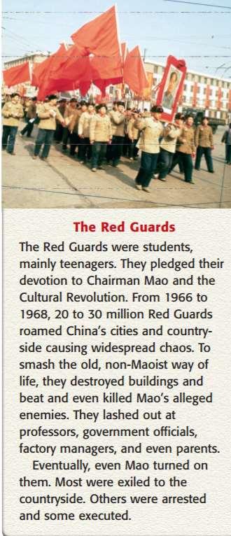Cultural Revolution 1966-1970 In 1966 Mao will urge China s young people to learn revolution by making revolution. Millions of high school and college aged students responded.