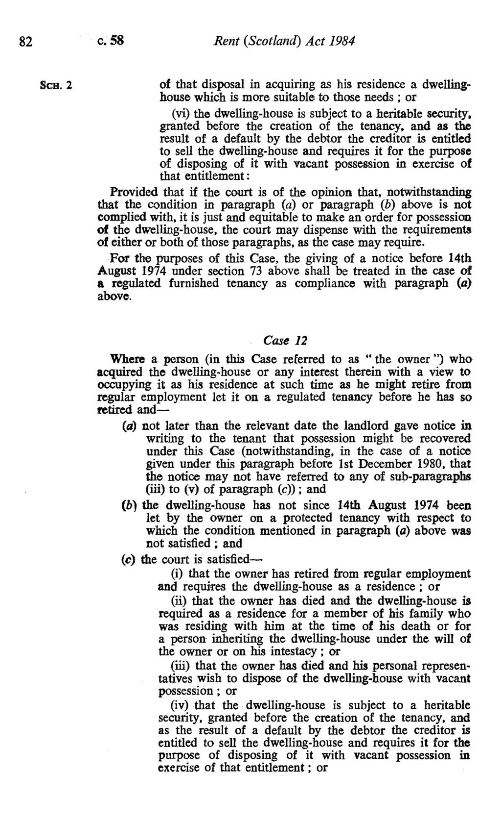82 c.'58 Rent (Scotland) Act 1984 Sca.
