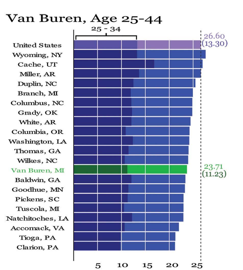 County Age Group Comparisons, 2010 continued Figure.3.