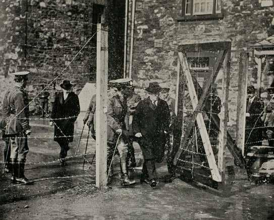 Asquith arrived in Ireland on 12 May; this photograph shows him leaving Richmond Barracks following an