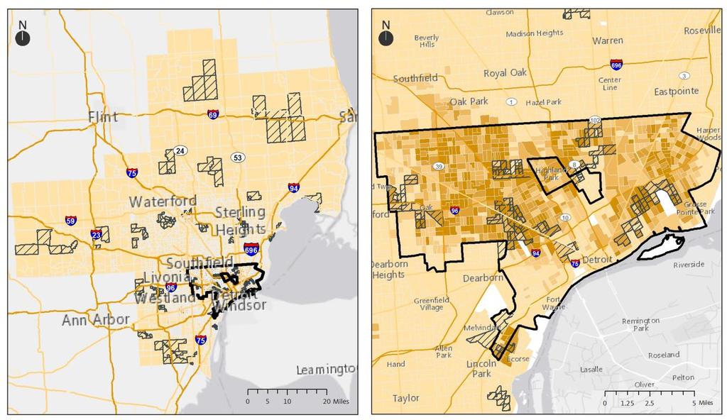 An Equity Profile of the City of Detroit PolicyLink and PERE 77 Readiness Limited supermarket access persists in the city The city s limited supermarket access areas (LSAs) are located in different