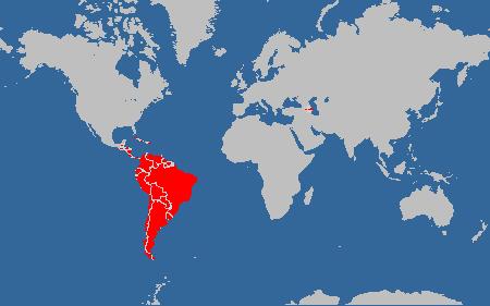 CENTRAL AND SOUTH AMERICA 843.989 Argentina Bolivia Brazil Chile Colombia Costa Rica Cuba Dominican Republic Ecuador El Salvador Guatemala Honduras Nicaragua Panamá 439.236 12.813 125.150 61.854 30.