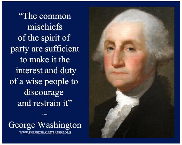 Our greatest founding father warned us of the dangers of having political parties. However, they started to form while he was still alive.