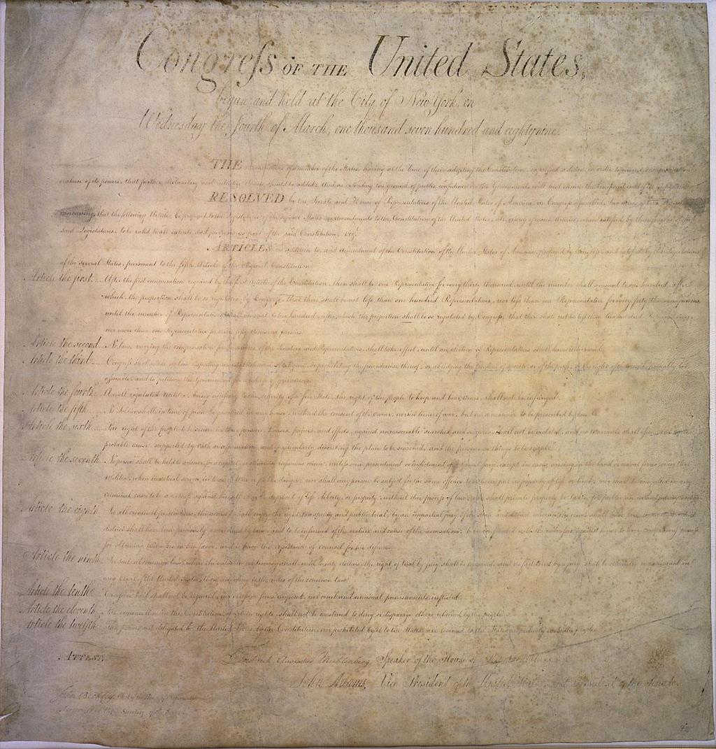 The Bill of Rights was added