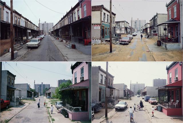 Sequence of 4 photographs taken by Camilo José Vergara of Fern
