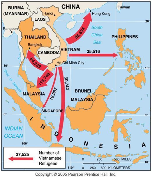 Migration of Vietnamese Boat People Many Vietnamese fled by sea as refugees after the