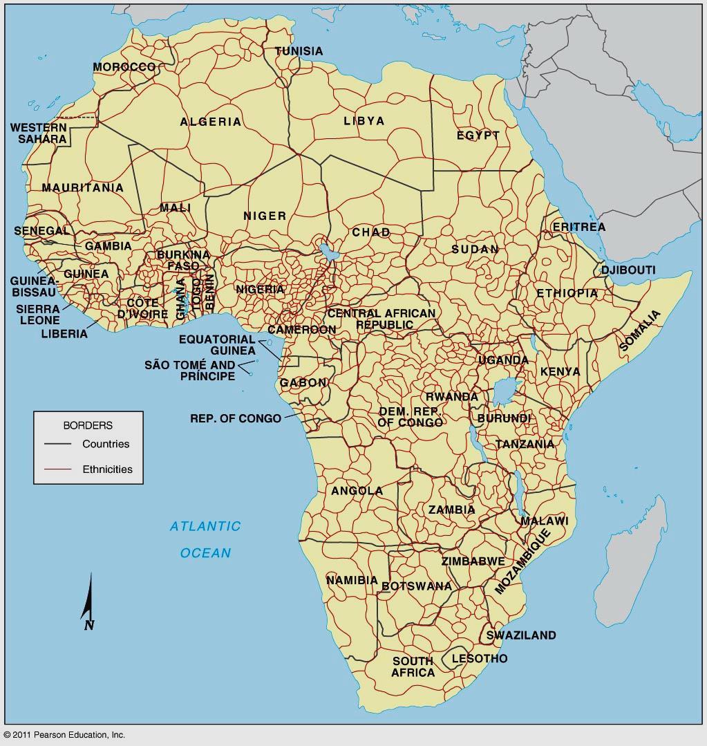 Ethnicities compete to dominate states in Africa African borders do