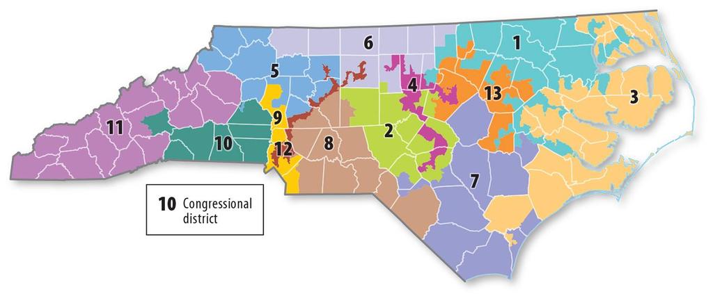 Geography of Gerrymandering Figure 8-49: North Carolina
