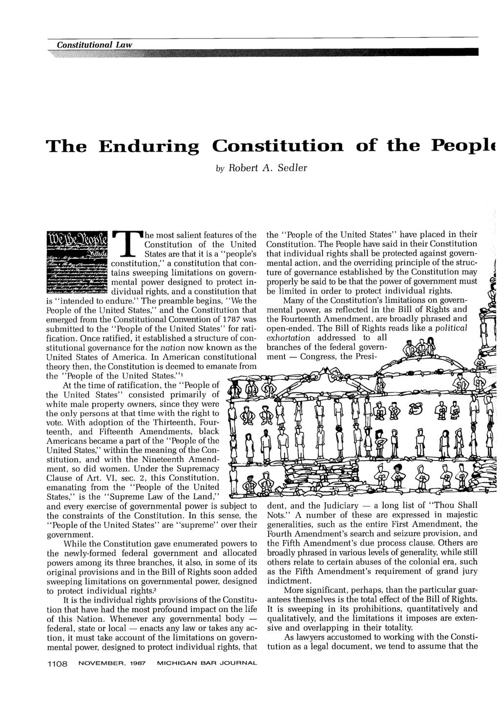 The Enduring Constitution of the Peoph by Robert A.